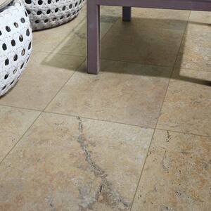 Take Home Tile Sample - Tuscany Scabas 6 in. x 6 in. Tumbled Travertine Paver Tile (0.25 sq. ft.)