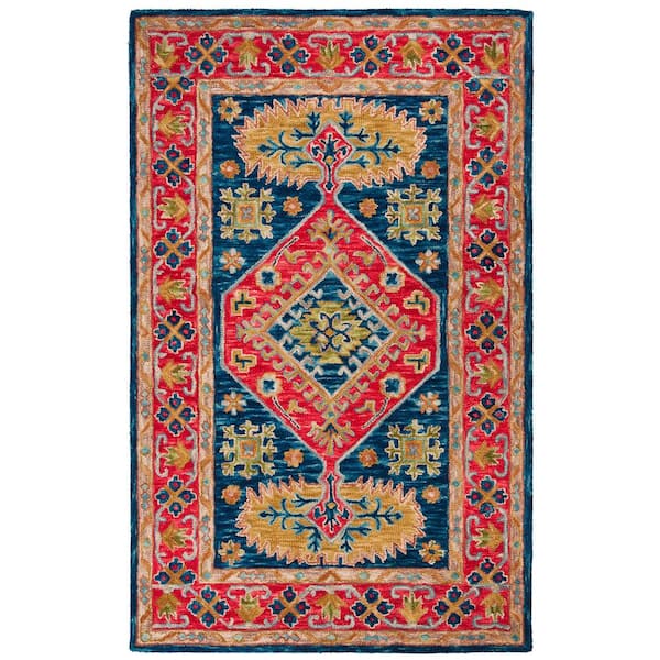 Aspen Red/Blue 8 ft. x 10 ft. Geometric Area Rug