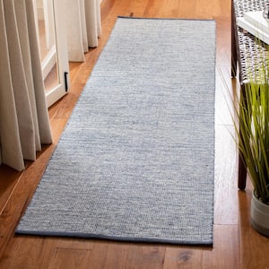 Montauk Navy/Blue 2 ft. x 8 ft. Solid Color Runner Rug