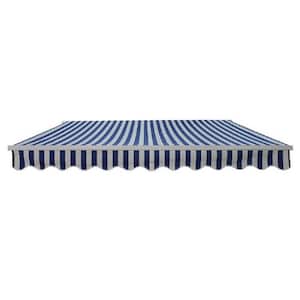 20 ft. Motorized Retractable Awning (120 in. Projection) in Blue and White Stripe