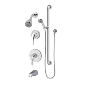 Origins Temptrol 1-Spray Dual Showerhead and Handheld Showerhead with Stops in Polished Chrome (Valve Included)