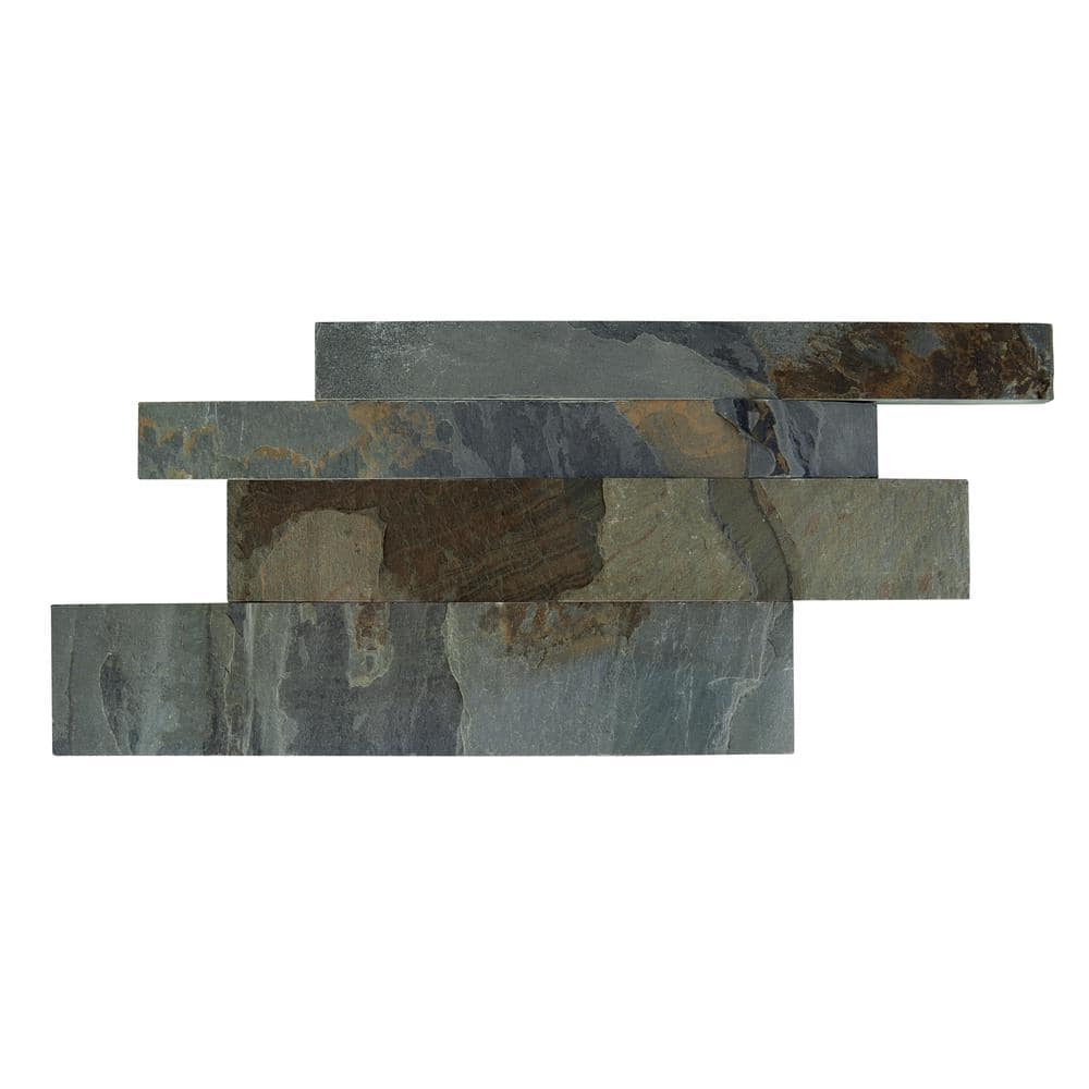 Sunset Multicolor Slate 6x12 Textured Wall Tile