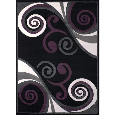 Billow Black 5 ft. x 7 ft. Indoor Area Rug