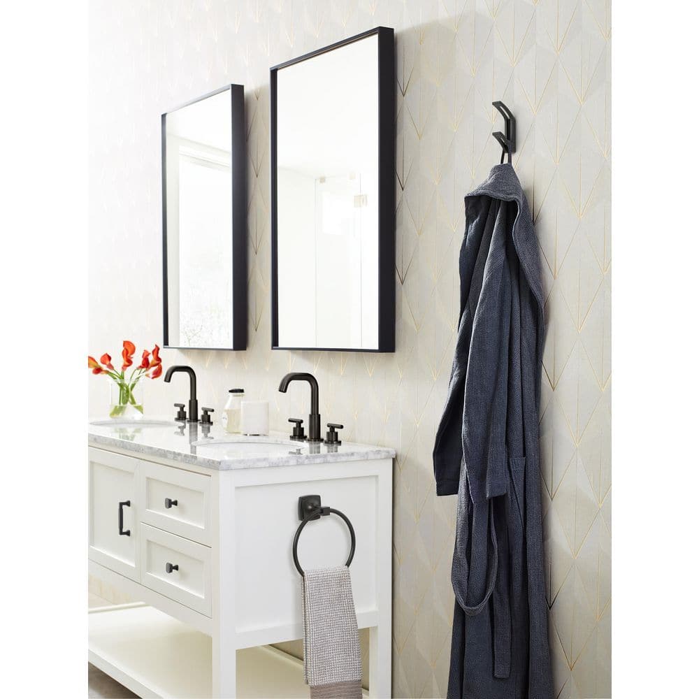 Matte Black Double Prong Metal Decorative Wall Hook