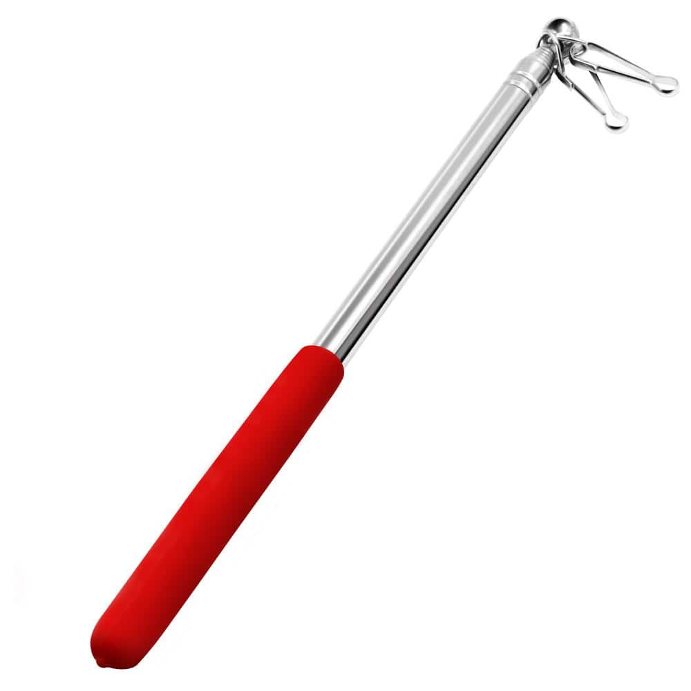 4-Foot Red Telescopic Stainless Steel Handheld Flagpole