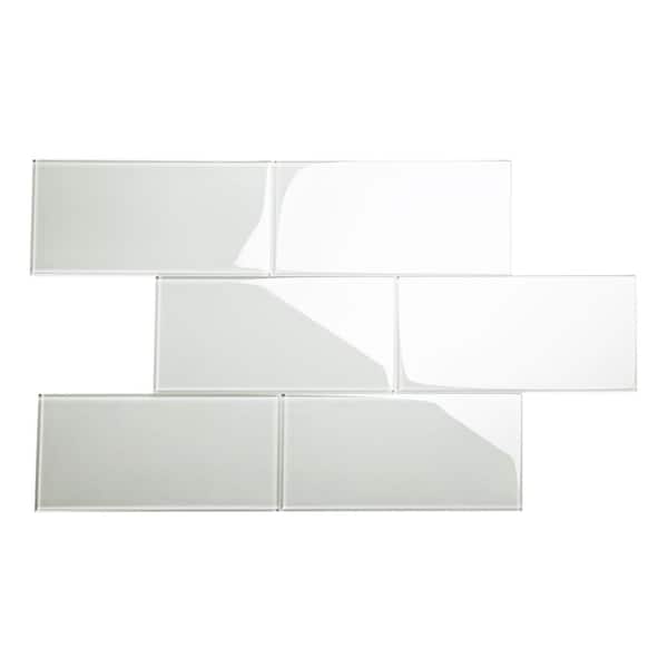 Giorbello Light Gray 6 in. x 12 in. x 8mm Glass Subway Tile (5 sq. ft./Case)