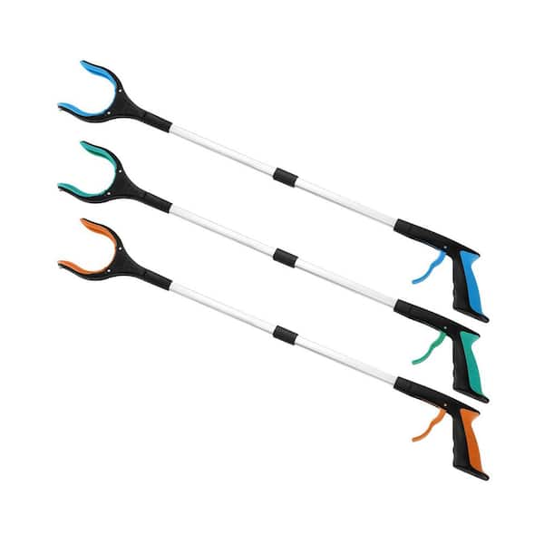 32 in. Foldable Grabber Reacher Tool 3-Pack Handy Trash Claw Litter Picker Rotating Head for Elderly