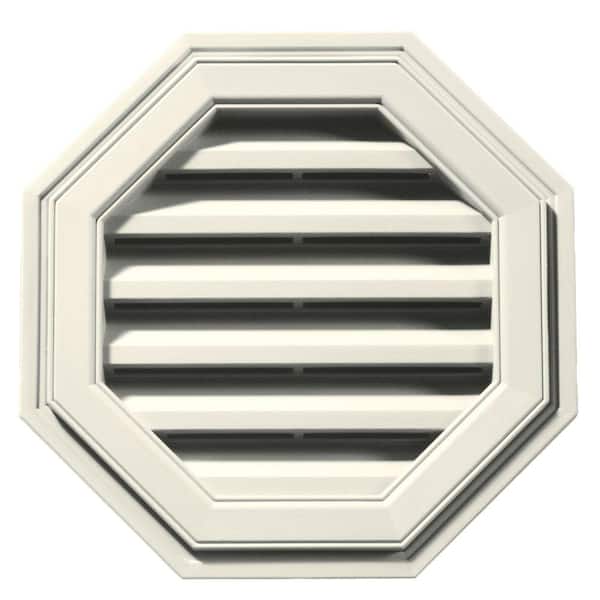 Builders Edge 18 in. x 18 in. Octagon Beige/Bisque Plastic UV Resistant Gable Louver Vent