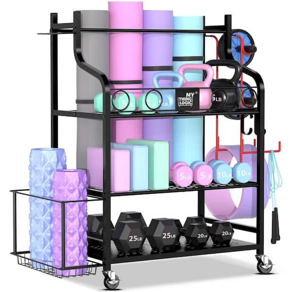 3- Tier Yoga Mat Home Gym Storage Rack