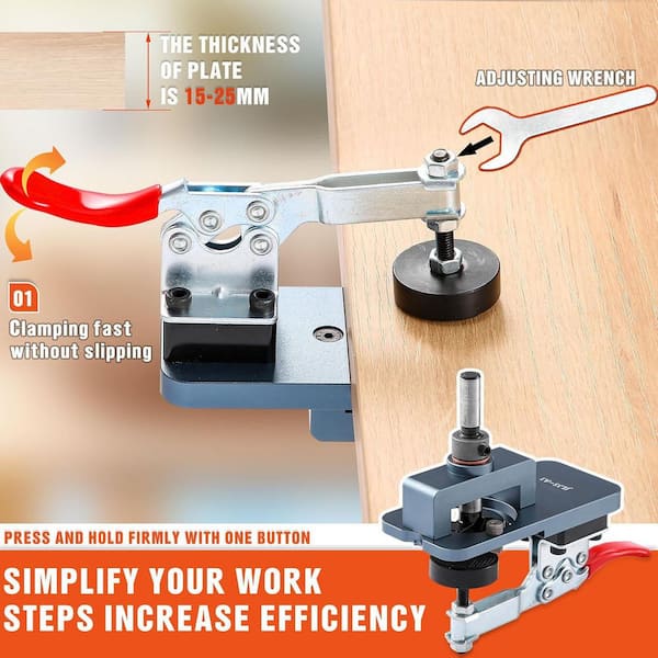 Cabinet Hinges Metal Concealed Hinge Jig, 35MM Cabinet Hinge Jig Drilling Hole Puncher With Quick Clamp Accurate Hinge Drill Jig Woodworking Tool For Doors Cabinets Hinges Mounting 85673082 Cabinet Jig