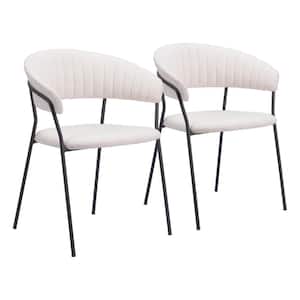 Josephine Cream Boucle Fabric Dining Chair Set - (Set of 2)