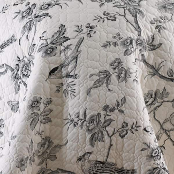 Levtex Home Black Toile 3-Piece Black, Cream Floral Toile Cotton