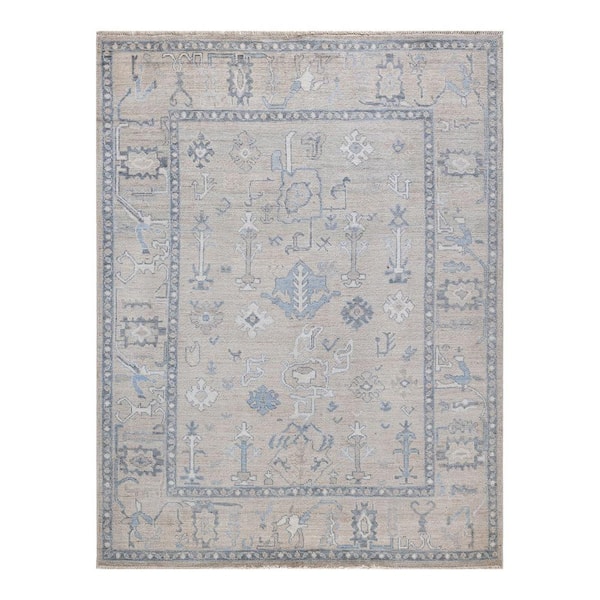 Solo Rugs Oushak One-of-a-Kind Traditional Ivory 5 ft. x 7 ft. Hand Knotted Tribal Area Rug