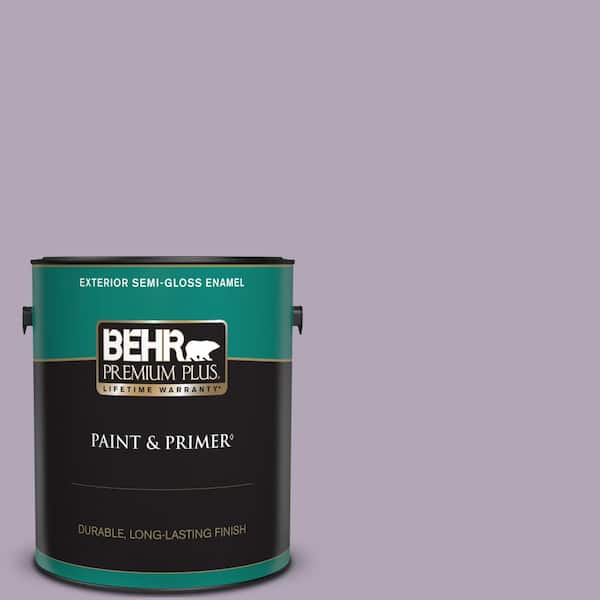 BEHR PREMIUM PLUS 1 gal. #660F-4 Plum Frost Semi-Gloss Enamel Exterior Paint & Primer