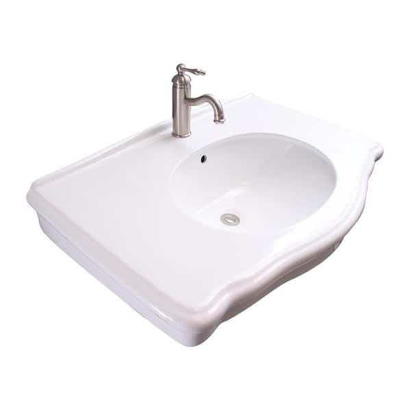 Barclay Products Anders Wall-Hung Sink in White with 1 Faucet Hole