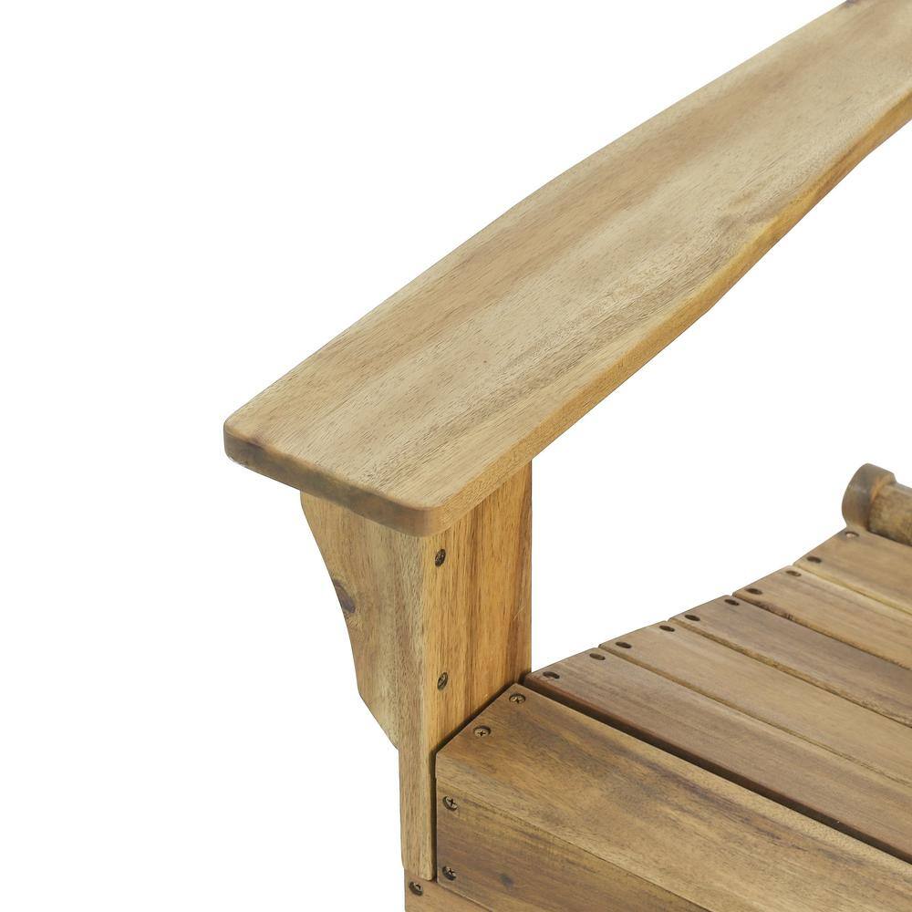 Natural Stained Medium Brown Wood Foldable Adirondack Chair