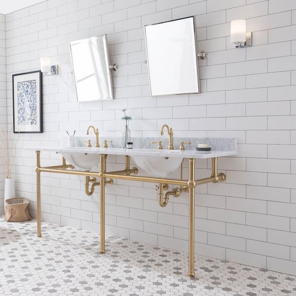 Embassy 72 in. Brass Washstand Legs and Connectors in Satin Gold PVD Embassy 72 in. Brass Washstand Legs and Connectors in Satin Gold PVD
