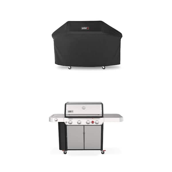 Genesis S-435 4-Burner Stainless Steel Propane Gas Grill with Side Burner and Premium Grill Cover