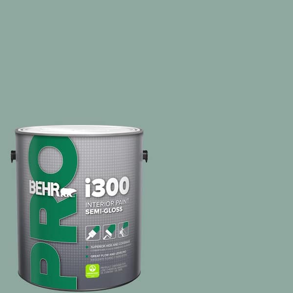 BEHR PRO 1 gal. #S430-4 Green Meets Blue Semi-Gloss Interior Paint