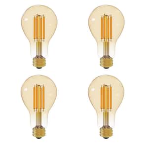 60-Watt Equivalent A23 Dimmable LED Vintage Glass Edison Light Bulb Warm white Glow Effect (2200K) (4-Piece)