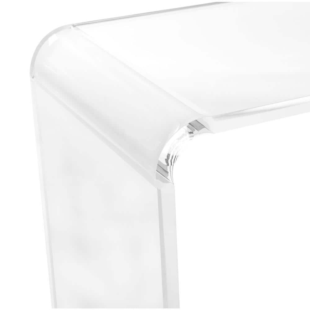 Atka Clear Acrylic Rectangular Console Table with Storage