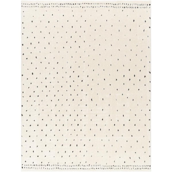 Livabliss Freud Black Dots 9 ft. x 12 ft. Indoor Area Rug