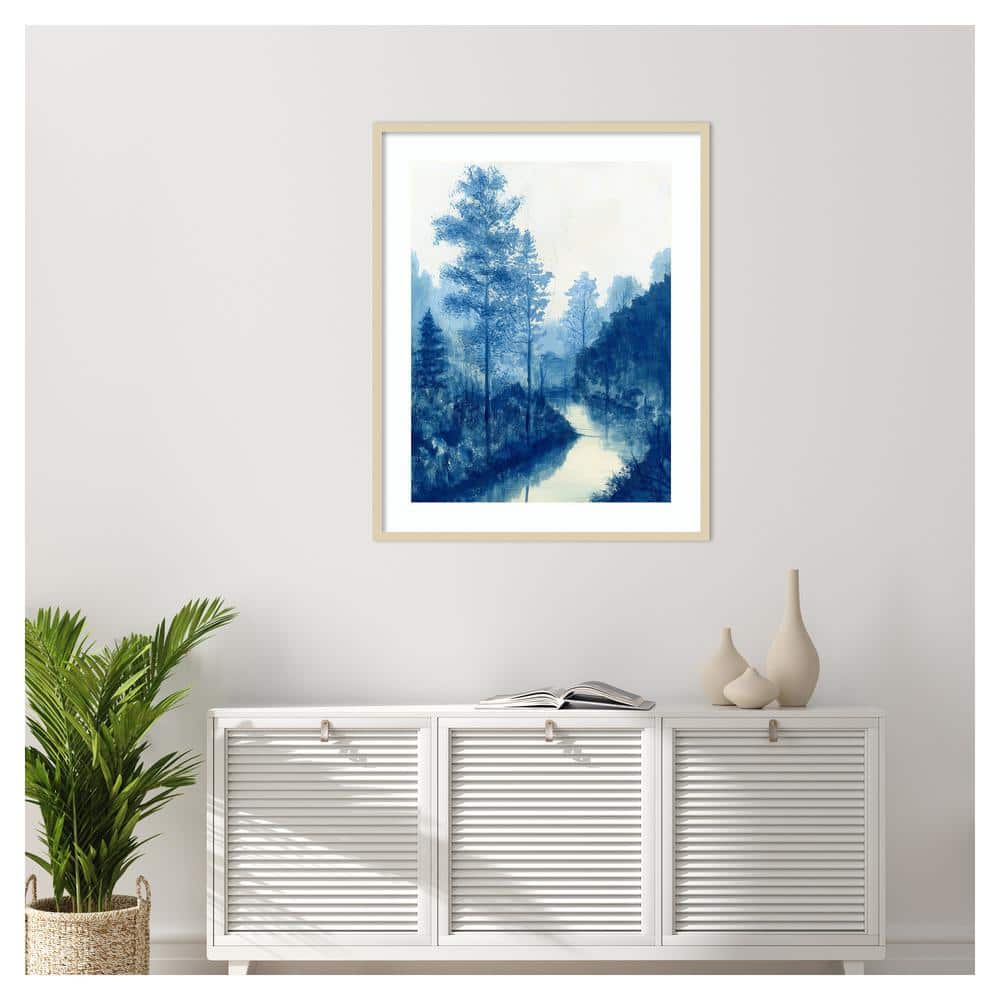 Liberty Blue Landscape II Framed Graphic Art Print in Natural Wood