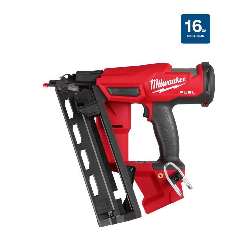 Milwaukee M18 FUEL 18-Volt Lithium-Ion Brushless Cordless Gen II 16-Gauge  Angled Finish Nailer (Tool-Only) 2841-20 The Home Depot
