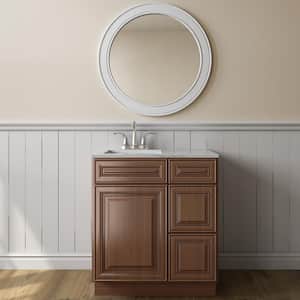 30 in. W x 21 in. D x 34.5 in. H in Cameo Scotch Plywood Ready to Assemble Bath Vanity Cabinet without Top 3-Drawers