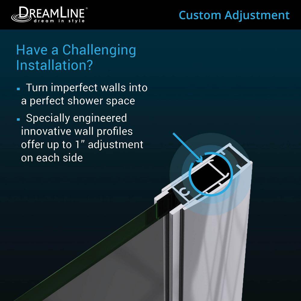 Elegance 51" Frameless Clear Glass Pivot Shower Door in Oil Rubbed Bronze