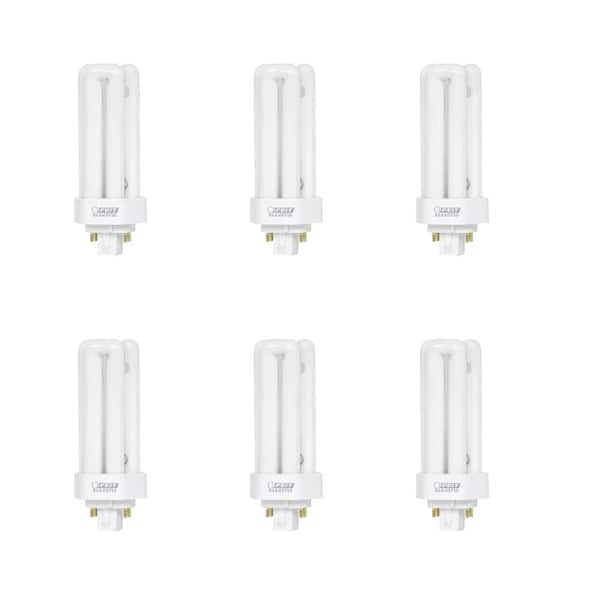 18W Equiv PL CFLNI Triple Tube 4-Pin Plug-in GX24Q-2 Base Compact Fluorescent CFL Light Bulb, Soft White 2700K (6-Pack)