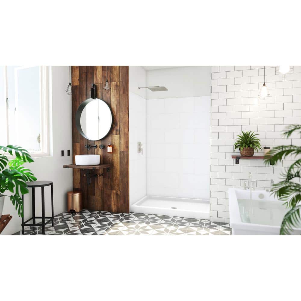 Dreamstone White Solid Surface Shower Stall with Base