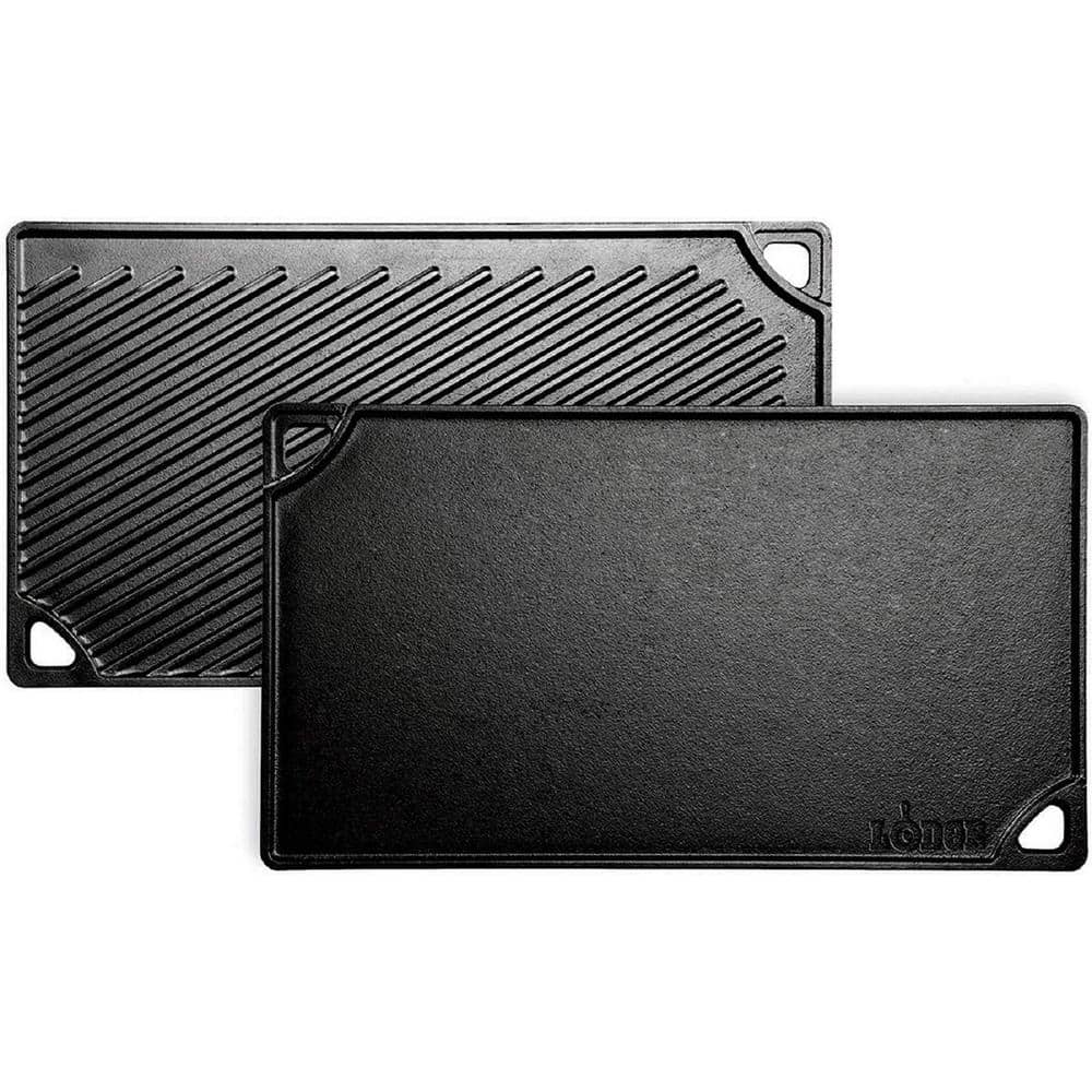 9.5 in. W. x 16.75 in. Black Cast Iron Reversible Rectangular Grill Griddle