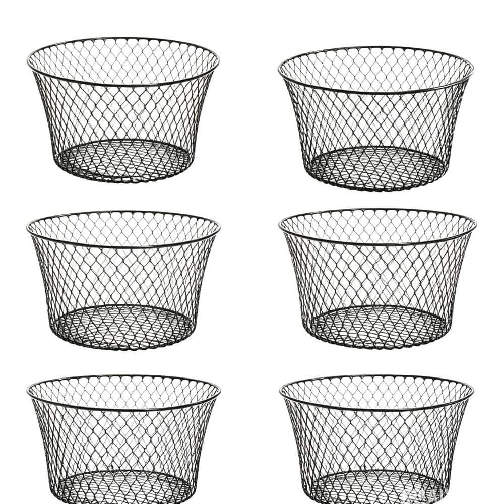 Black 5.9 in x 4.3 in Metal Decorative Basket, fruit and vegetable storage rack (6-piece set). countertop fruit bowl price history on PriceWatchPro