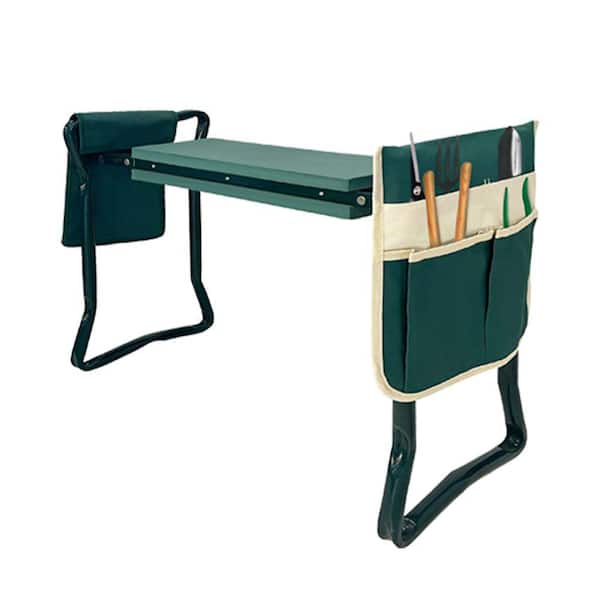 Amucolo Heavy-Duty Foldable Garden Kneelerand Seat Gardening Bench with 2-Tool Pouches
