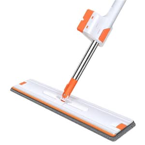 16.5 in. x 4.7 in. Flat Mops White with 2 pcs Washable Pads for Floor Cleaning