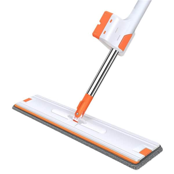 Wellco 16.5 in. x 4.7 in. Flat Mops White with 2 pcs Washable Pads for ...