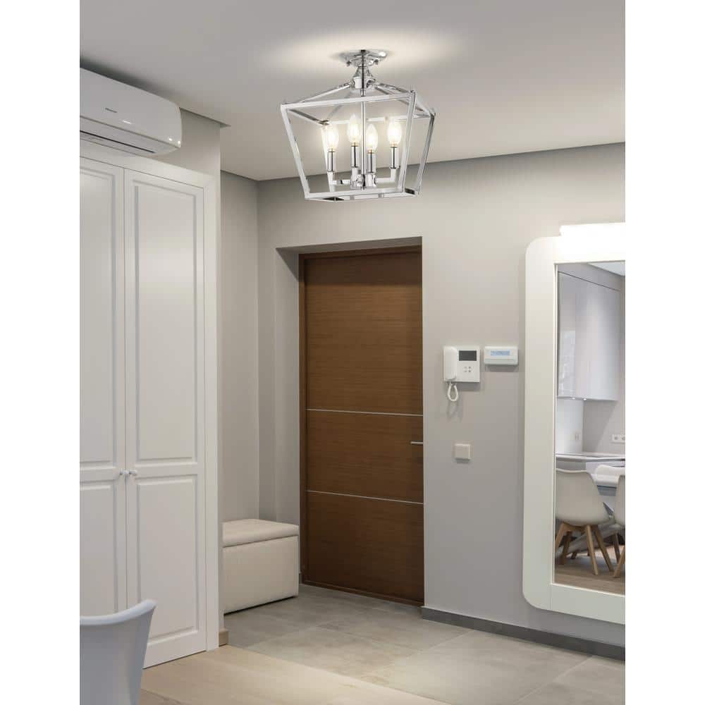 Elegant Chrome and Glass 12" Modern LED Flush Mount Ceiling Light