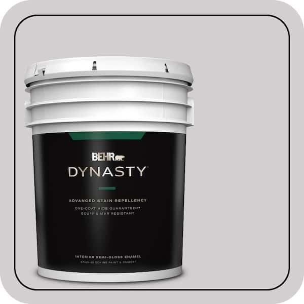 BEHR DYNASTY 5 gal. #N570-1 Opera Semi-Gloss Enamel Interior Stain-Blocking Paint & Primer