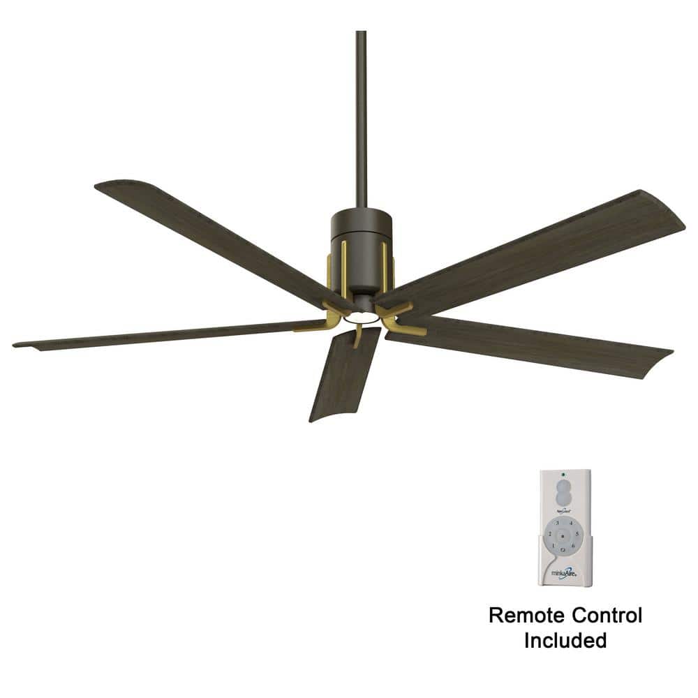 60" Urban Walnut Blades LED Ceiling Fan with Etched White Glass