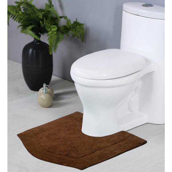 HOME WEAVERS INC Waterford Collection 100% Cotton Tufted Bath Rug, 20 x 20 Contour, Chocolate