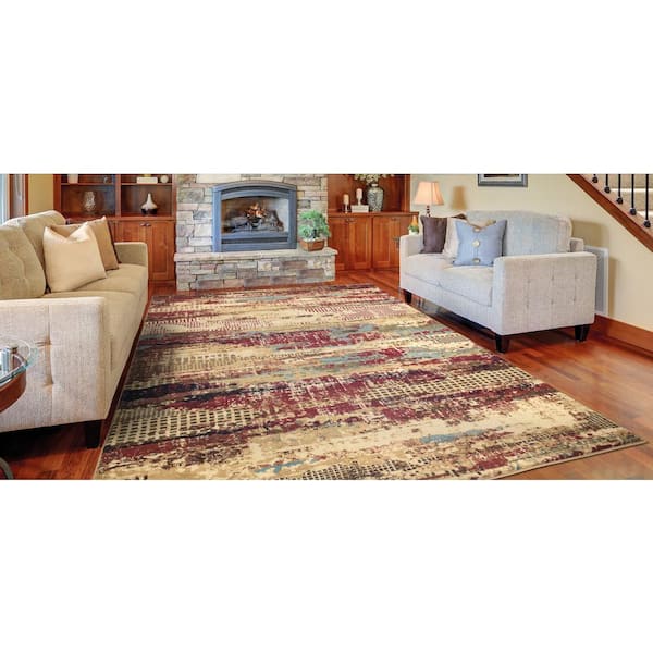 Living Room Modern Contemporary Abstract Rugs Multi  Easy Care Floor Carpet Mat 