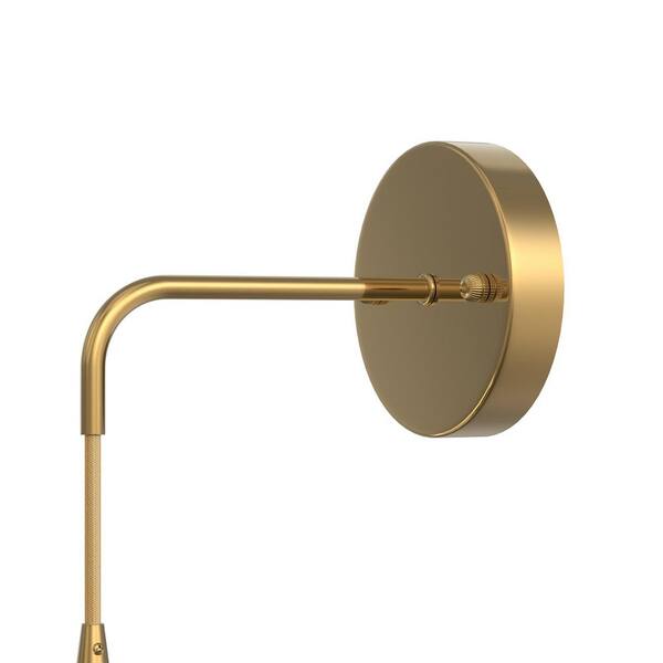 YANSUN 1-Light Gold Vintage Pendant Light with Tulip Green Glass