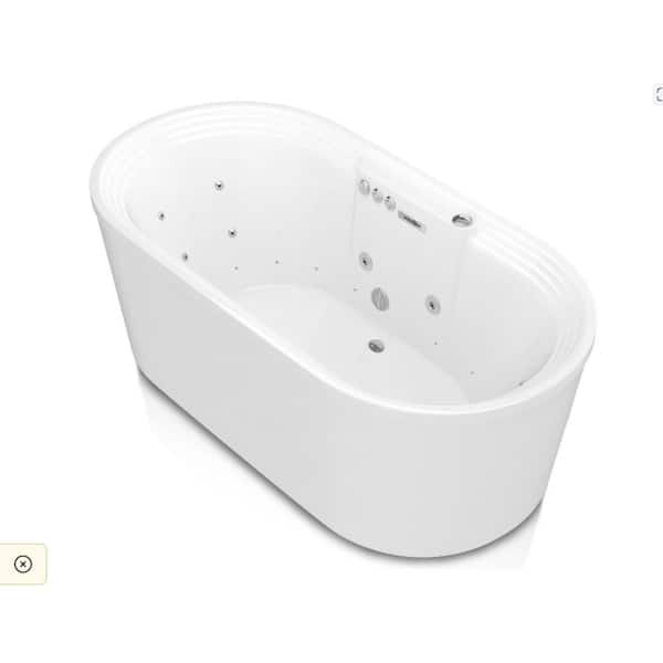 Sofi 67.37 in. x 33 in. Acrylic Flatbottom Whirlpool and Air Bath Tub in White Sofi 67.37 in. x 33 in. Acrylic Flatbottom Whirlpool and Air Bath Tub in White