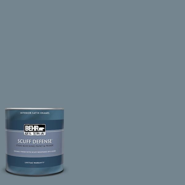 BEHR ULTRA 1 qt. #N480-5 Adirondack Blue Extra Durable Satin Enamel Interior Paint & Primer