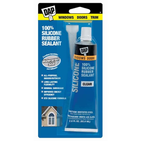 DAP Silicone 2.8 oz. Clear 100% Silicone Rubber Sealant (12-Pack)