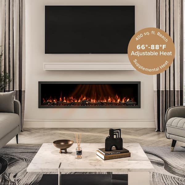 Modern Ember Highmark 72 in. Wall-Mounted Electric Fireplace with