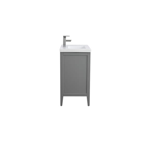30 in. W x 18.5 in D x 34 in. H Single Sink Bathroom Vanity Cabinet in Cashmere Gray with Ceramic Top