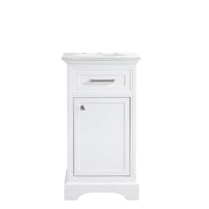 Timeless Home 19 in. W x 19 in. D x 35 in. H Single Bathroom Vanity in White with White Marble Top and White Basin