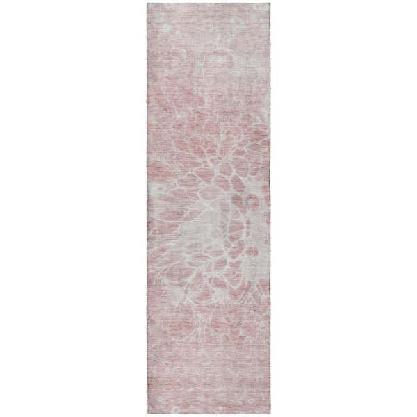 Dream Shag Premium Machine Washable Abstract ADS653 Pink 2 ft. x 7 ft. Runner Rug